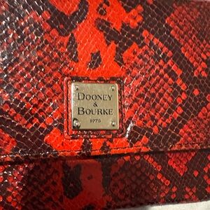 Dooney & Bourke Red Snake Print shoulder bag